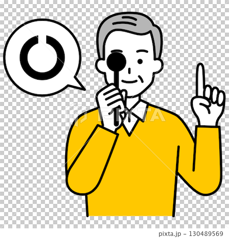 Elderly man undergoing an eye test 130489569