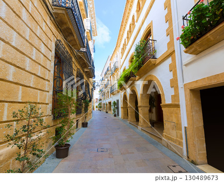 Javea Xabia old town streets in Alicante Spain Javea Xabia old town streets in Alicante Spain 130489673