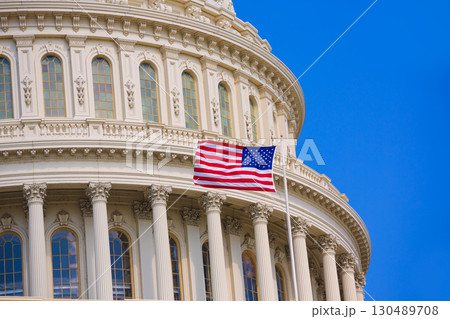 Capitol building Washington DC american flag USA Capitol building Washington DC american flag USA 130489708