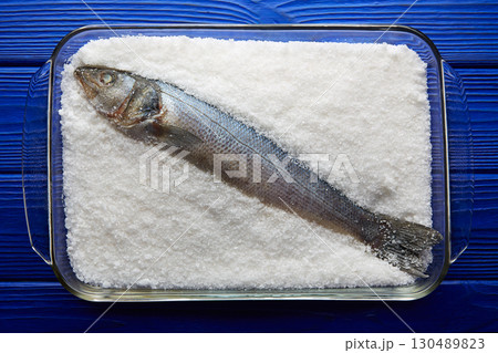 Seabass baked in sea salt seabass crusted Seabass baked in sea salt seabass crusted 130489823