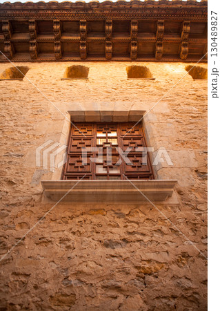 Morella in Maestrazgo castellon village facades 130489827