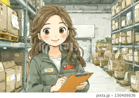美優シリーズ:倉庫内で女性作業員が荷物を整理・棚に収納しているシーン 美優シリーズ:倉庫内で女性作業員が荷物を整理・棚に収納しているシーン 130489836