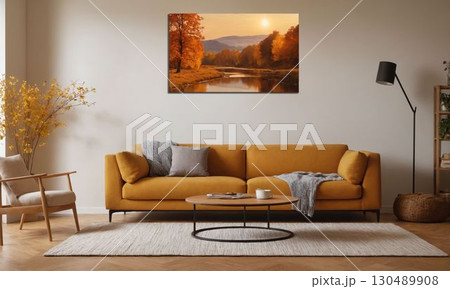 リビングのテーブルとソファ リビングのテーブルとソファ 130489908