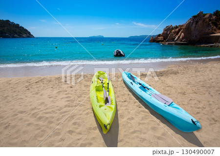 Ibiza cala Sant Vicent beach with Kayaks san Juan 130490007