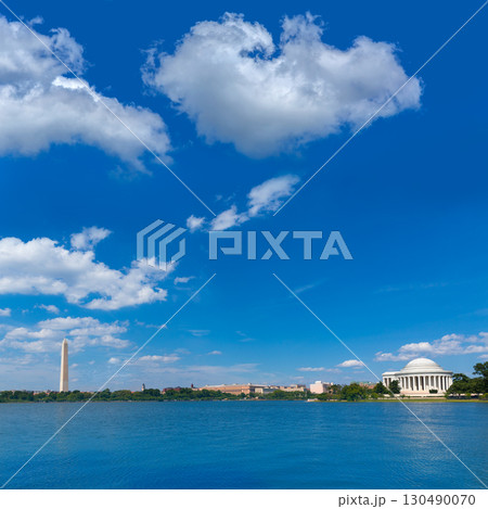 Thomas Jefferson and Washington memorial DC 130490070