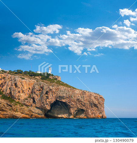 Cabo de la Nao Cape lighthouse in mediterranean sea Alicante 130490079