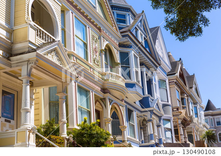 San Francisco Victorian houses in Haight Ashbury California San Francisco Victorian houses in Haight Ashbury California 130490108