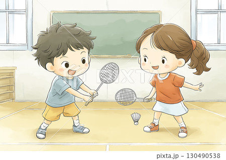 バドミントンの練習シーン 130490538