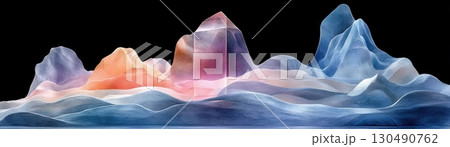 AbstractColorfulGeometricShapesinLayeredDesignwithIllusionofDepthandDimension 130490762
