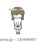 女性のおじきのイラスト 130490907