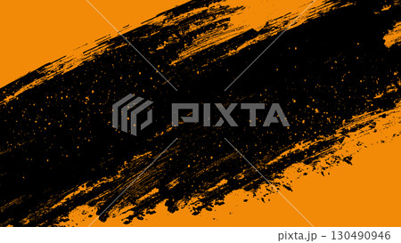 スプラッシュ効果のグランジ風オレンジ背景素材 130490946