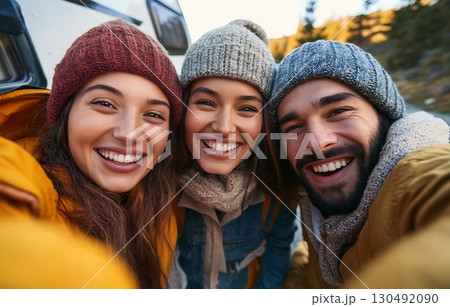 Winter fun with friends 130492090