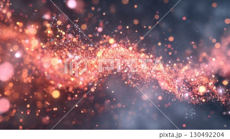Abstract glowing particles on dark background 130492204