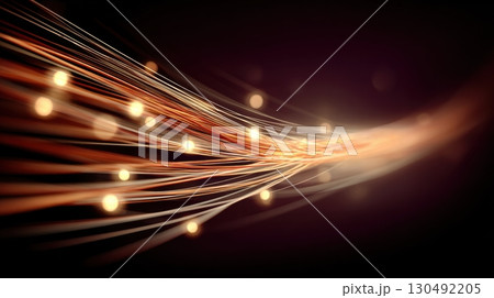 Abstract glowing particles on dark background 130492205