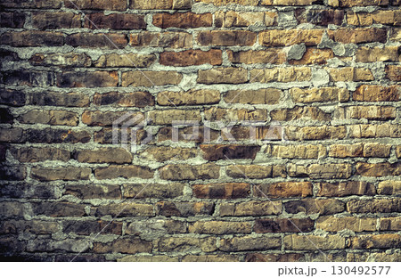 Horizontal background of a brick grunge wall. 130492577