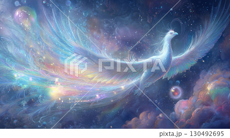 星々に輝く天の鳳凰ファンタジーアート 3 130492695