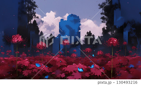 咲き乱れる彼岸花 130493216