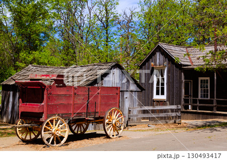 California Columbia carriage in an old Western Gold Rush Town 130493417