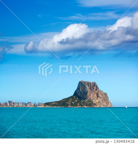 Calpe Alicante Arenal Bol beach with Penon de Ifach 130493418