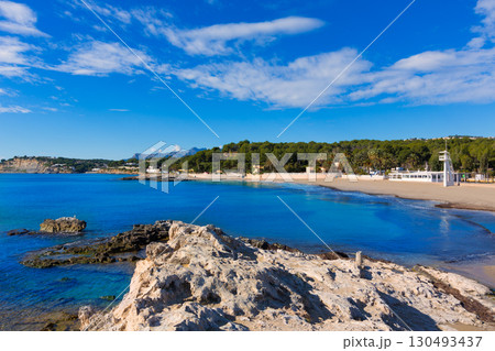 Moraira Playa la Ampolla beach in Teulada Alicante Spain Moraira Playa la Ampolla beach in Teulada Alicante Spain 130493437