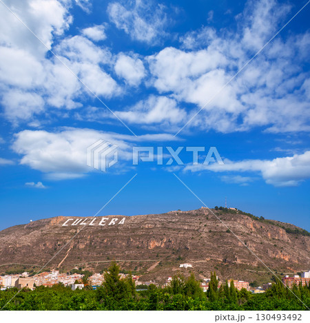 Cullera village mountain in Valencia in Mediterranean Spain 130493492