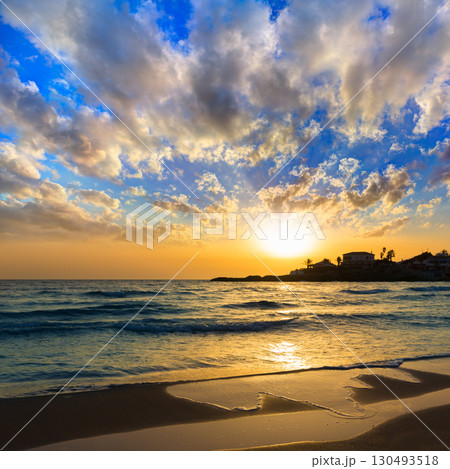 Javea El Arenal beach sunrise Mediterranean Spain Javea El Arenal beach sunrise Mediterranean Spain 130493518