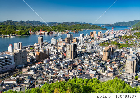 《広島県》尾道の街並み全景・千光寺公園展望台の眺望 130493537