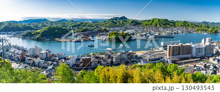 《広島県》尾道の街並み全景・千光寺公園展望台の眺望 130493543