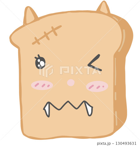 Ghost shaped bread isolated background drawing illustration  130493631
