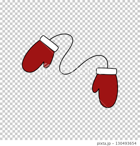 Two red mittens are connected by a string Two red mittens are connected by a string 130493654