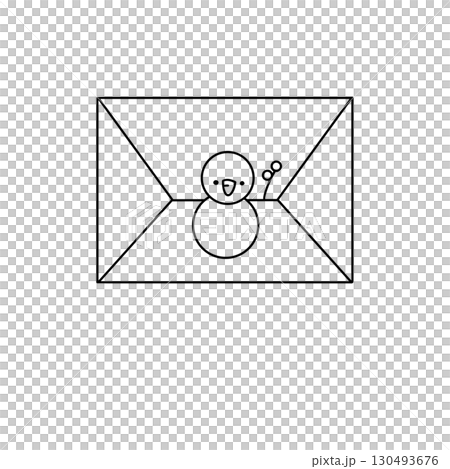 A white envelope with a snowman on it A white envelope with a snowman on it 130493676