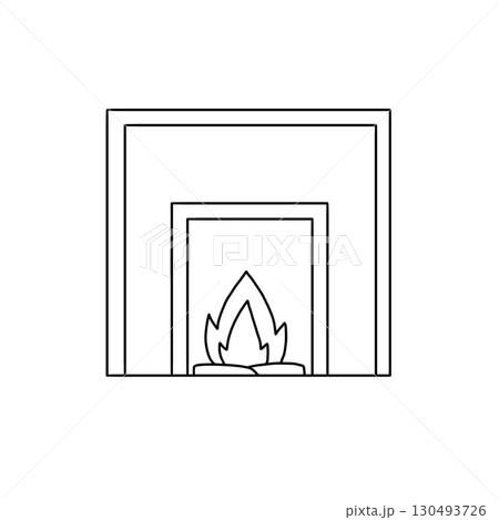A fireplace with a fire in it 130493726