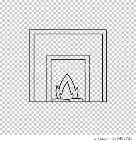 A fireplace with a fire in it 130493726