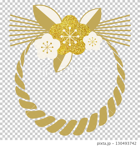 插圖素材註連繩和梅花金 130493742