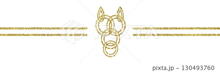 イラスト素材　水引き　ゴールド 130493760