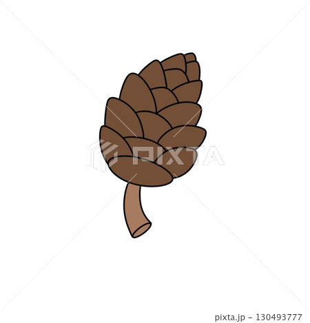 A brown leaf with a stem A brown leaf with a stem 130493777