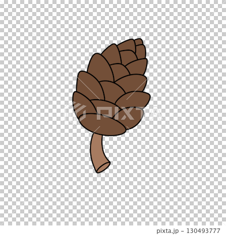 A brown leaf with a stem A brown leaf with a stem 130493777