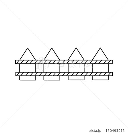 A white line with four triangles on it A white line with four triangles on it 130493913