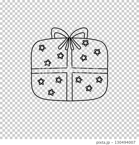 A box with a bow on top and stars on the sides A box with a bow on top and stars on the sides 130494007