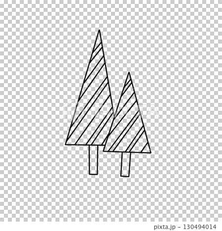 Two trees with striped trunks 130494014