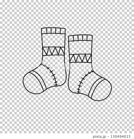 Two white socks with a pattern on them 130494015