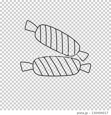 Two candy sticks with stripes on them 130494017