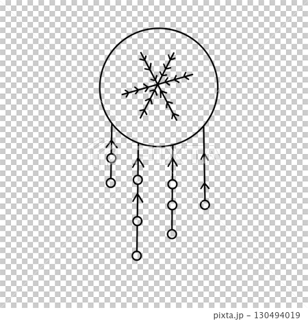 A white circle with a snowflake on it 130494019