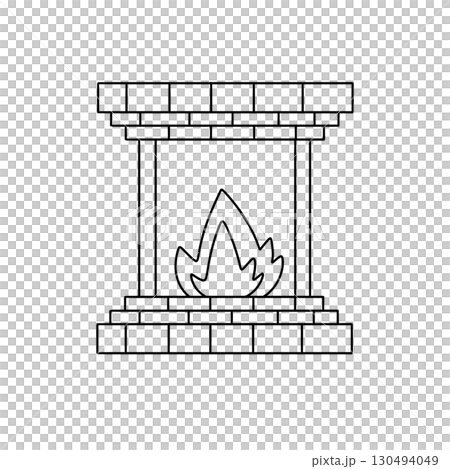 A fireplace with a fire in it A fireplace with a fire in it 130494049