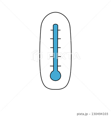 A blue thermometer with a white background A blue thermometer with a white background 130494103