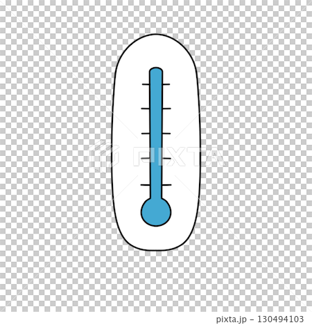 A blue thermometer with a white background A blue thermometer with a white background 130494103