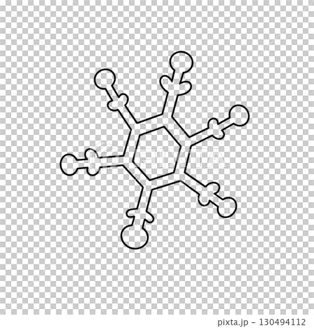 A snowflake is drawn in black and white A snowflake is drawn in black and white 130494112