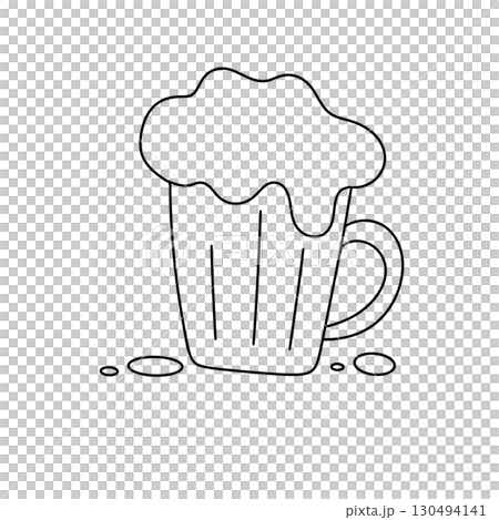 A cup of beer with foam on top 130494141