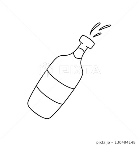 A bottle of champagne with a cork on top A bottle of champagne with a cork on top 130494149