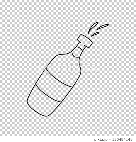 A bottle of champagne with a cork on top A bottle of champagne with a cork on top 130494149